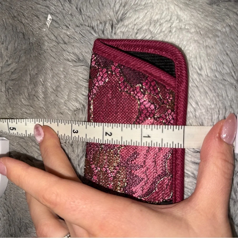 💰Foster Grant Whimsigoth Romantic Burgundy Pink Black Lace Soft Glasses Case